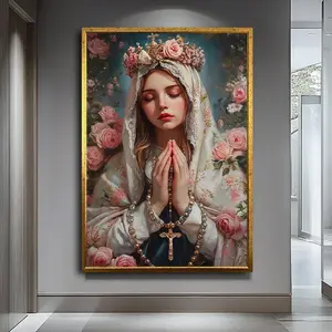[sale off up to 40%] [Frame Canvas] Virgin Mary Canvas Art, Christianity Canvas Print, Sacred Religious Canvas, Serene Wall Decor for Spiritual Spaces