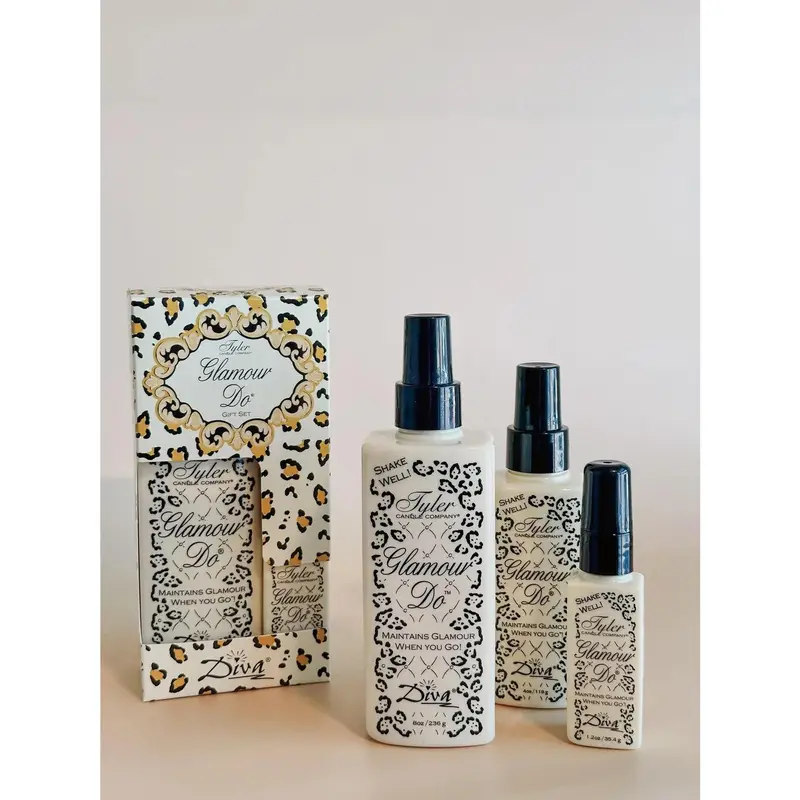 Tyler Candle Company Glamour Do Eau de Toilette with Black Dropper Bottle - Elegant Packaging and Design for Versatile Use and Aromatic Woody Fragrance