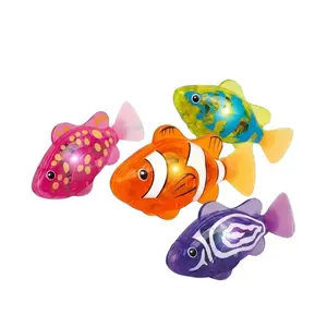 Water Activated Swimming Fish Toy, Interactive Glowing Magic Bath Robot, Cute Water Play Toy Ideal Gift for Toddlers Kids & Babies