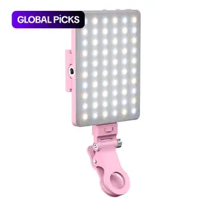 Portable Selfie Fill Light, USB Rechargeable LED Clip-On Phone Light for iPhone and Android, Live Streaming, Makeup and Vlog Photography Accessory