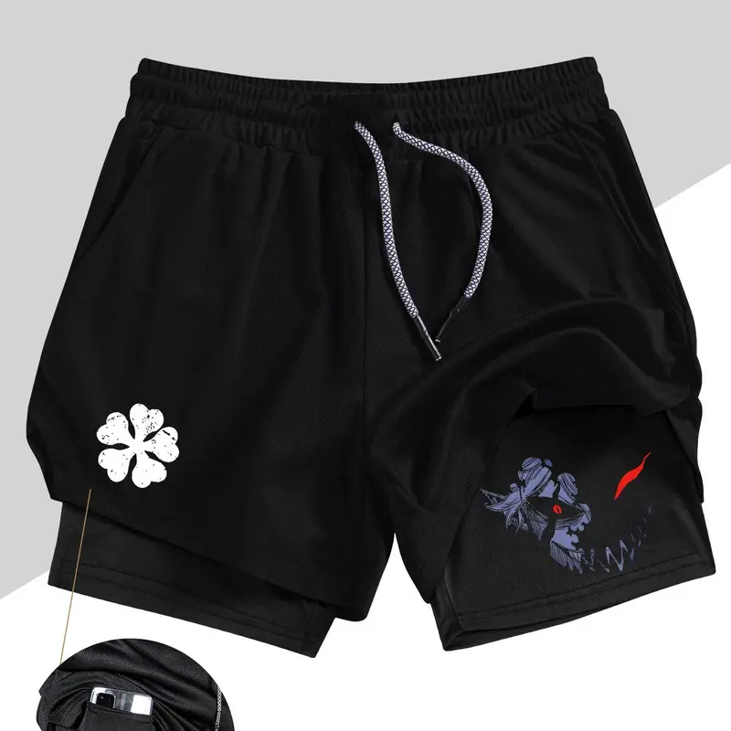 Men's Belief Conquers Fear Printed Gym Shorts, Soft Stretch Shorts, Workout Shorts, Sports Yoga Shorts, Stretch Knitted Fabric, Perfect for Running Training Yoga Outdoor Activities, Sporty Casual Style