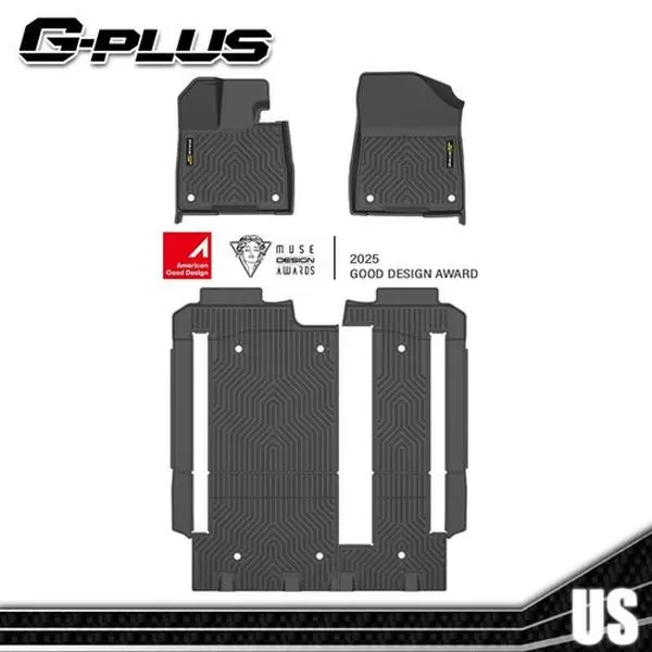 G-PLUS TPE Floor Mats for 2021-2025 Toyota Sienna All Weather Waterproof Anti-Slip TPE Rubber Floor Liners 3pcs Floor Mat Liner 8 Seat Heavy Duty Car Liner