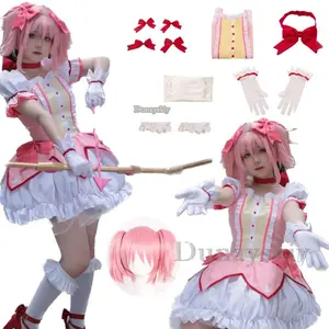 Cosplay Anime Kaname Madoka Cosplay Costume Magica Kaname Dress Wig Kaname Madoka Outfits Party Suit