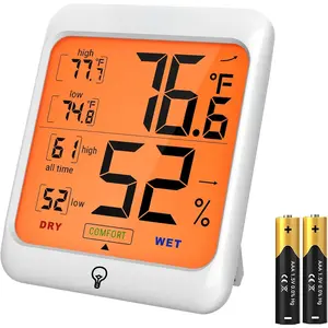 TP53 Digital Hygrometer Indoor Thermometer for , Temperature Humidity Sensor with Comfort  & Max Min Records, Backlit Display Room Thermometer Humidity Meter(Previously )
