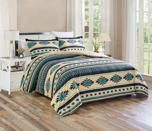 CHEZMOI COLLECTION Prescott Southwestern Tribal Multi-Color Comforter Set with Geometric Patterns and Rustic Elements Twin/Full/Queen/King Sizes
