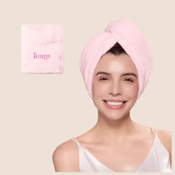 L'ANGE HAIR - Plush Hair Wrap Towel Medium Ultra-Absorbent Coral Fleece - Medium Size, Short to Medium Length Hair, Lightweight Soft, Compact, Frizz-Fighting, Unisex Home Bathroom Selfcare Towel