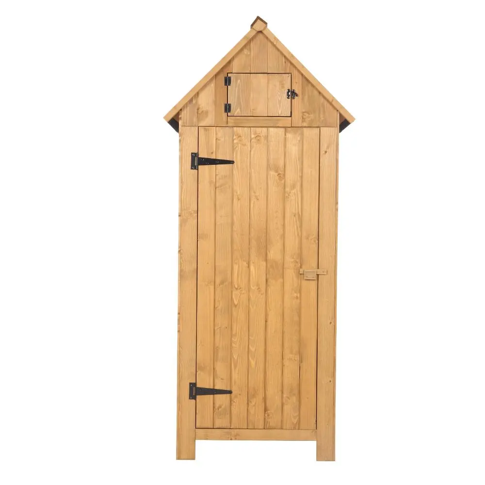 UBesGoo Wooden Garden Shed - 30"x21"x70" Outdoor Storage Solution with Shelf & Organizer, Original Color, Summervibes Home Improvement Garden Building