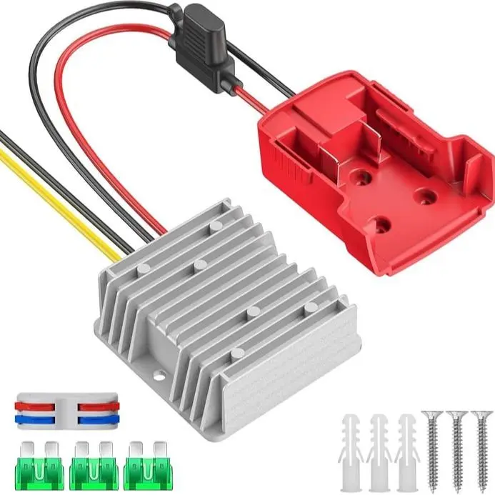 GJANSH 18V to 12V Step-Down Converter – Reliable Power,20V to 12V Step-Down Converter Compatible with Dewalt 20V Battery, DC 12V 20A 240W Voltage Reducer Regulator for Golf Cart RC Car LED Lights DIY Toys SnapFixMate,summervibes