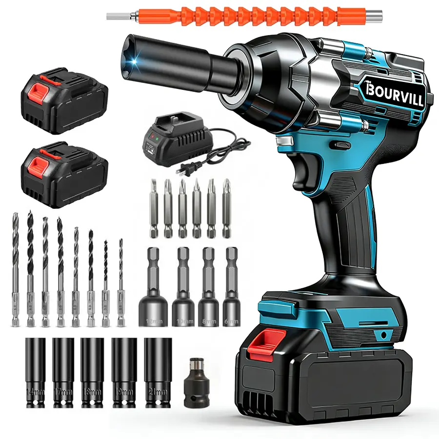 3 in 1 Cordless impact Electric Wrenches, All-Metal Electric Wrenches with 2 * 3.0Mah, 3-IN-1 Electric impact Wrench with 5 Sleeves, High Torque 1/2 Electric Wrenches（Not suitable for modified cars）Summer Sale