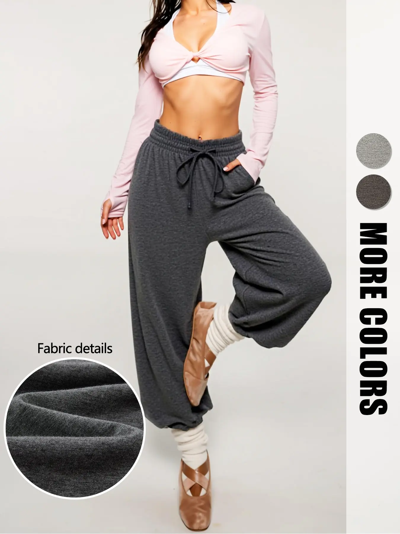 Women's Casual Jogger Pants, Outdoor Sports Running Dance Fitness Pants, Sports Jogging Wear, Adjustable Drawstring Design, Comfortable Loose Fit, All Seasons Wear