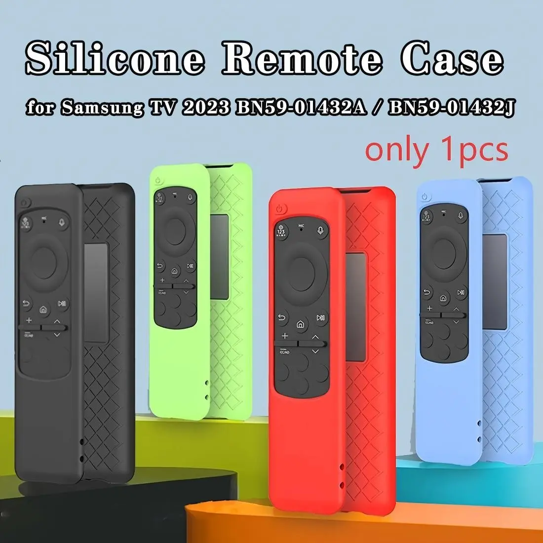 Durable Protective Silicone Material Remote Control Cover for Samsung TV, Non-Slip Handle, Dustproof Design Covers, Raised Buttons Design, Protruding Buttons, Compatible with Bn59-01199f & More Models, Household Dust Cover