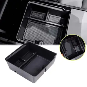 One piece set of ABS central control armrest storage box with internal organization of automotive parts suitable for 2023 Tesla Model 3/2025+Model Y
