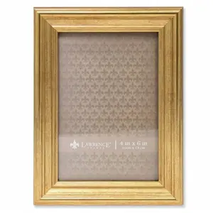 212 MAIN Sutter Burnished Gold Photo Frame - 0.67 in. High-Quality Frame with Glass, Vertical/Horizontal Display for Baby & Maternity Room Wall Decor