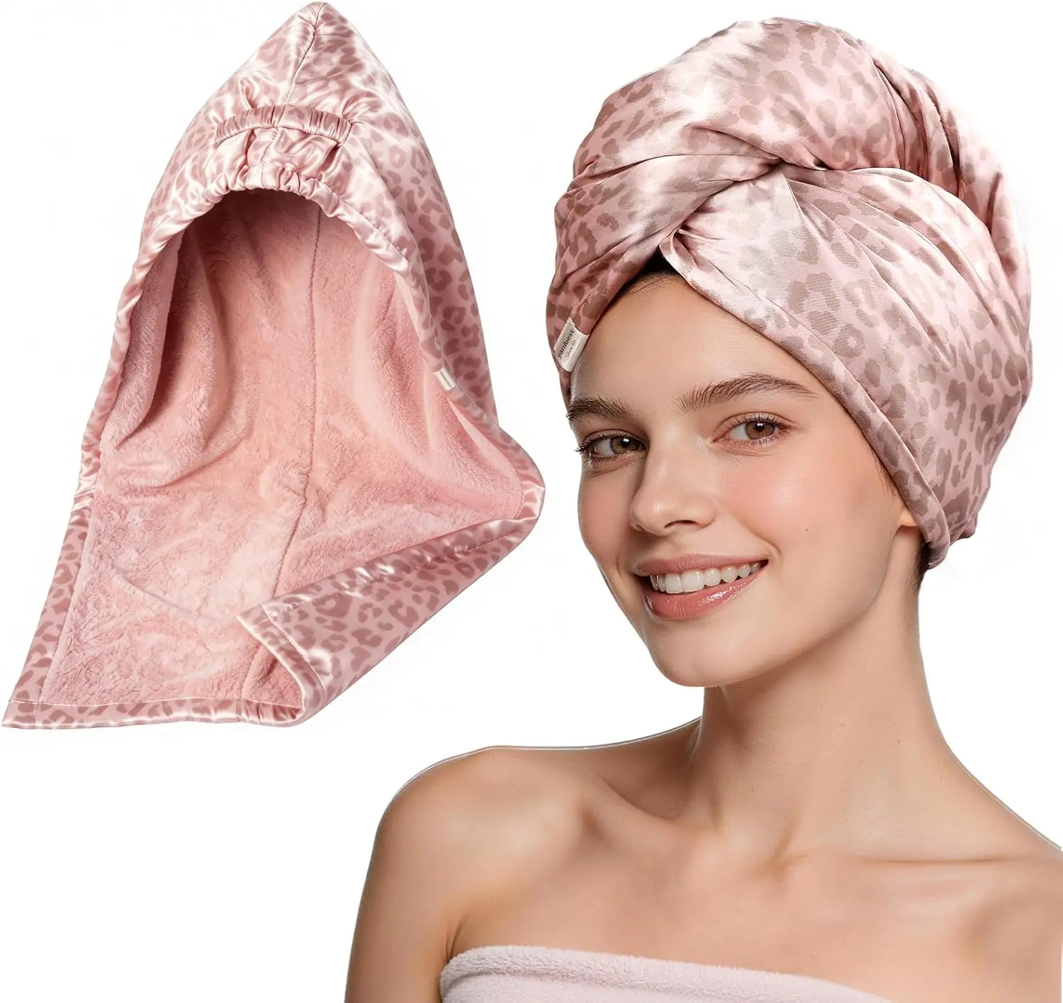 YANIBEST Satin Hair Towel Wrap, Super Absorbent Microfiber Turban for Anti-Frizz & Quick Drying, Breathable Shower Cap for Smooth, Shiny Hair, Super Absorbent Towel, Lightweight, Gentle On Cuticles