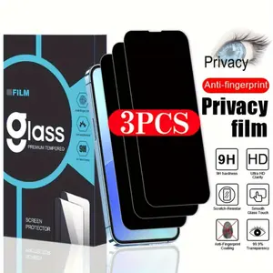 Premium Privacy Protective Screen Protector for iPhone 12/11/SE 2020/XR, Full Coverage Tempered Glass Anti-Spy Film, Anti-Scratch, Bubble-Free, Case Friendly, 3-Pack, Cellphone Accessories Protection