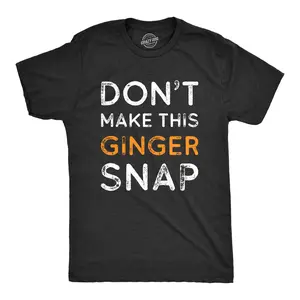 Mens Dont Make This Ginger Snap T Shirt Funny Mens Redhead Irish Tee Mens Funny T Shirts Cool Vintage Fashion T-Shirt Gift Classic Menswear Saint Patrick's Day Apparel for Men Funny Food Short Sleeve Novelty Black