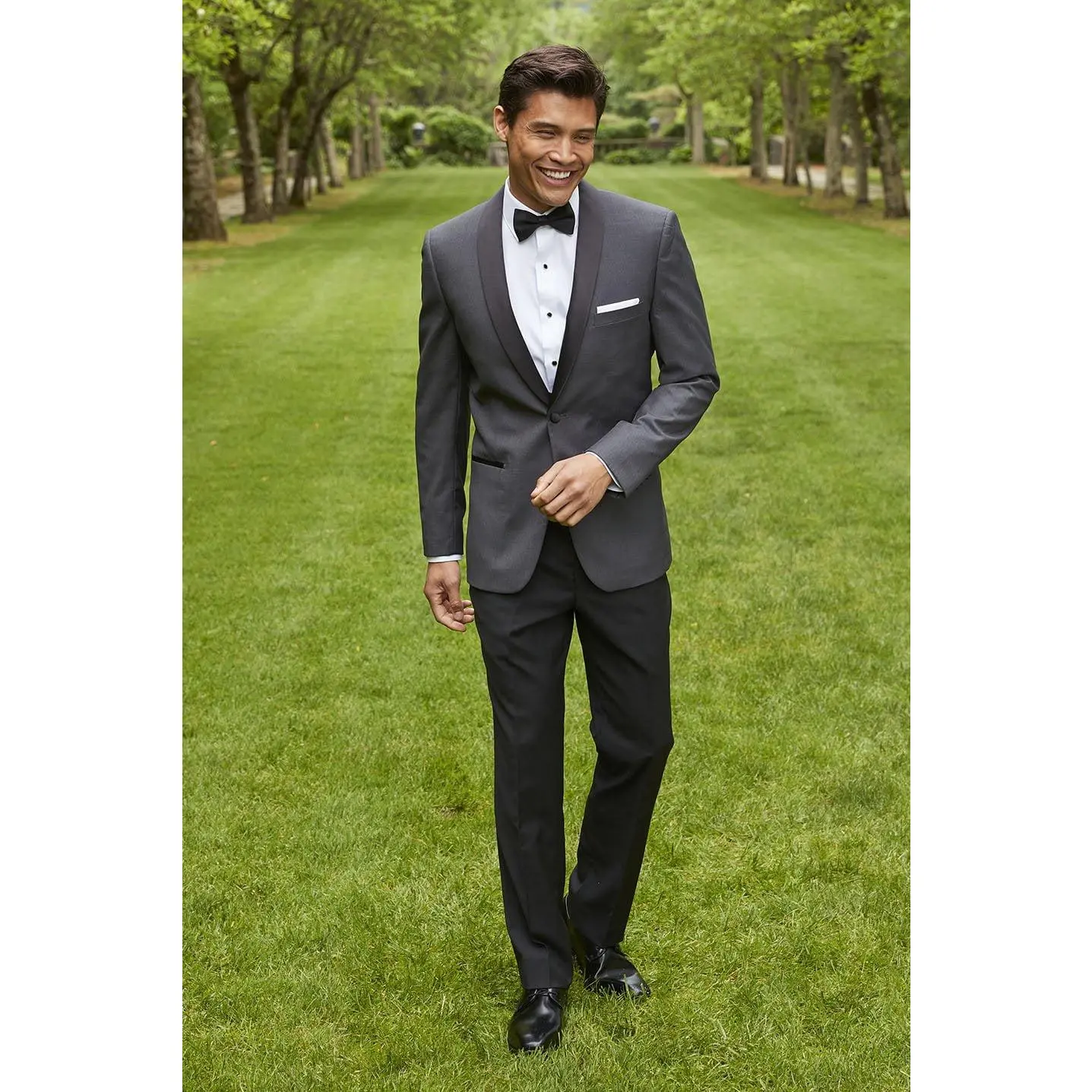"Arlo" Charcoal Tuxedo Jacket (Separates)