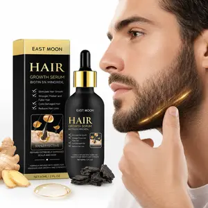 East Moon 5% Minoxidil & Biotin Hair Serum, Nourishing Oil for Thicker Fuller Looking Hair & Beard, 2 Fl Oz