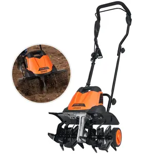 Spring new arrivals 12 Amp Electric Tiller, 18" Tilling Width 3.94" Tilling Depth Corded Electric Tiller/Cultivator, Steel Mn Tines, Rototiller for Garden Lawn Soil Digging