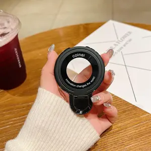 【Art stand】Universal Phone Holder for Apple and Samsung Devices Portable Back Clip with Creative Adhesive Mount Securely Stands on Desktop with Support RingIncludes Tempered Glass Screen Protector