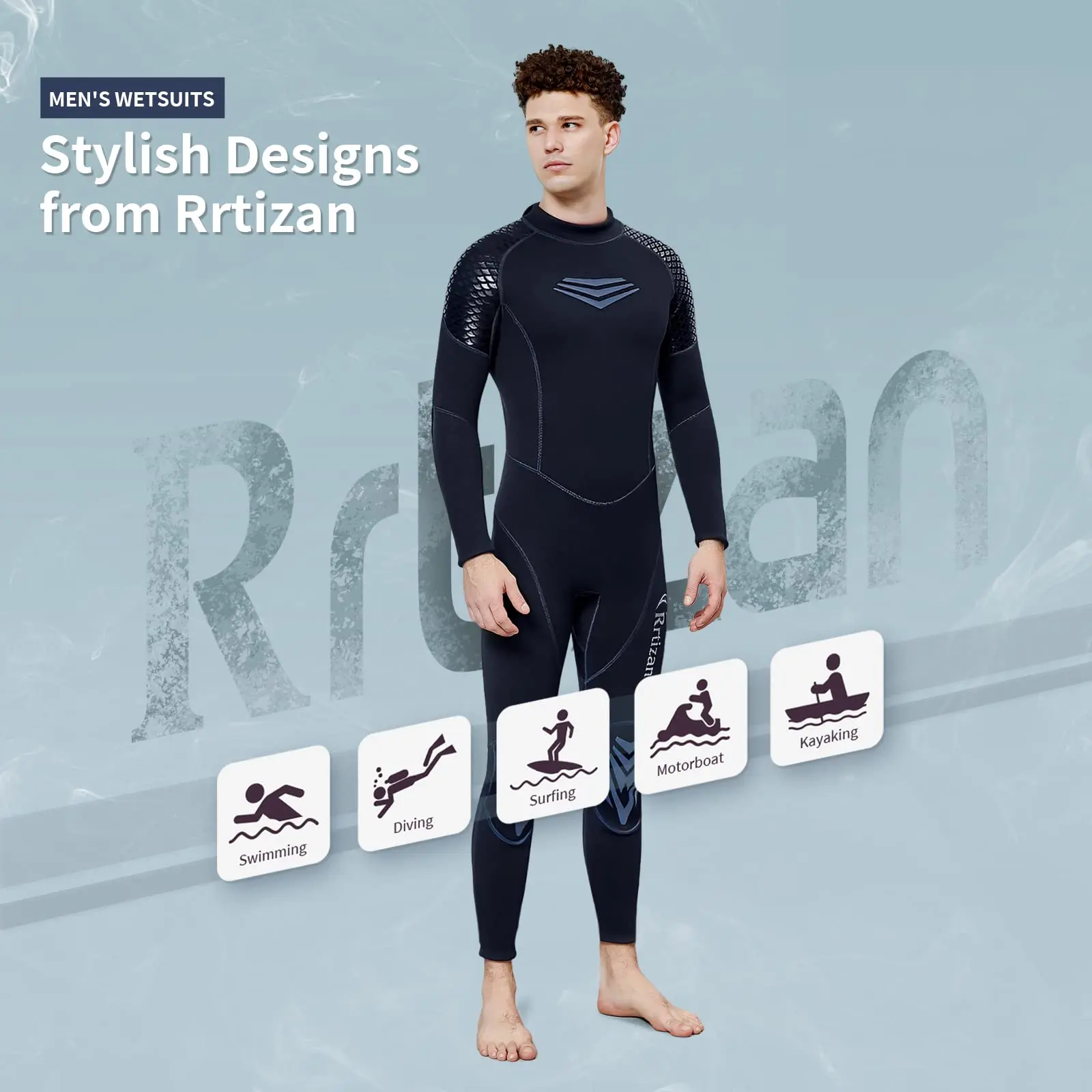 Rrtizan Wetsuit Women and Men, 3mm Skin Protection Wet Suits for Women Men in Cold Water, Warm Full Body Diving Suit for Diving Surfing Swimming