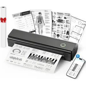 Portable Wireless Printers for Travel, Wireless Thermal Bluetooth Inkless Printer Support 8.5" X 11" US Letter & A4, Compatible with iOS Android Laptop