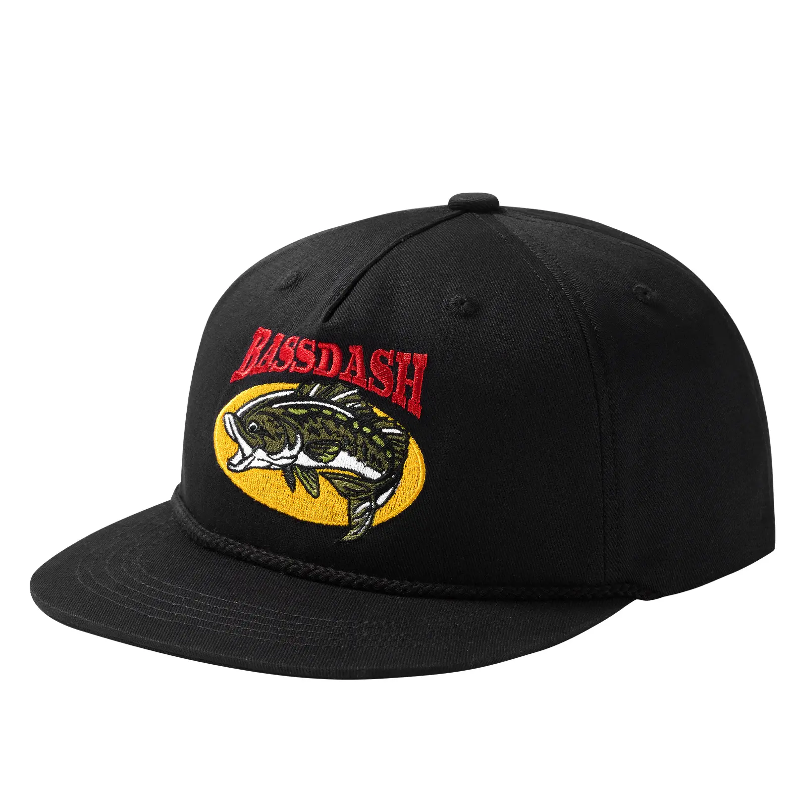 BASSDASH Embroidered Soft Top Flat Brim Duck Hat Snapback Cap for Hunting, Fishing, and Outdoor Activities