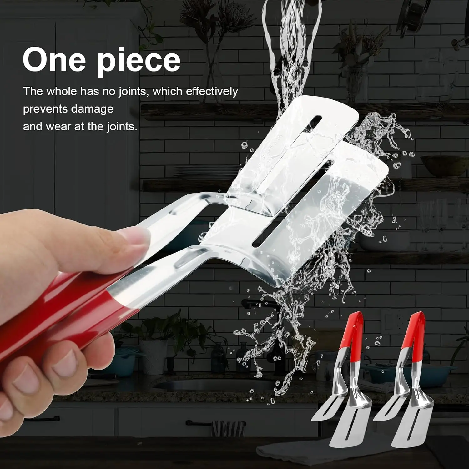 Stainless Steel Kitchen Tongs, Thick Multipurpose Steak Clamps, BBQ Flipper and Turner, Ideal for Grilling Fish, Beefsteak, and More, Universal Cooking Tool