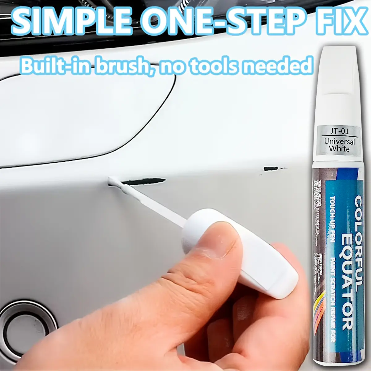 Car Touch-Up Pen (0.41 fl oz/12 ml) - Auto Repair Supplies for Passenger Cars & SUVs, Deep Scratch & Paint Loss Repair, Brush Tip Included, Waterproof Coat, Durable & Colorfast Protective Coating Pen