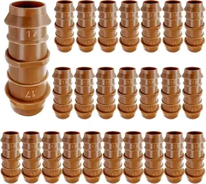 25 Pack Drip Irrigation Barbed Coupling Fittings - 1/2 Inch (17mm, 0.600" ID) Drip Tubing Couplers, Hose Line Connectors for Drip Irrigation System, Sprinkler, Patio, Lawn, Garden Watering