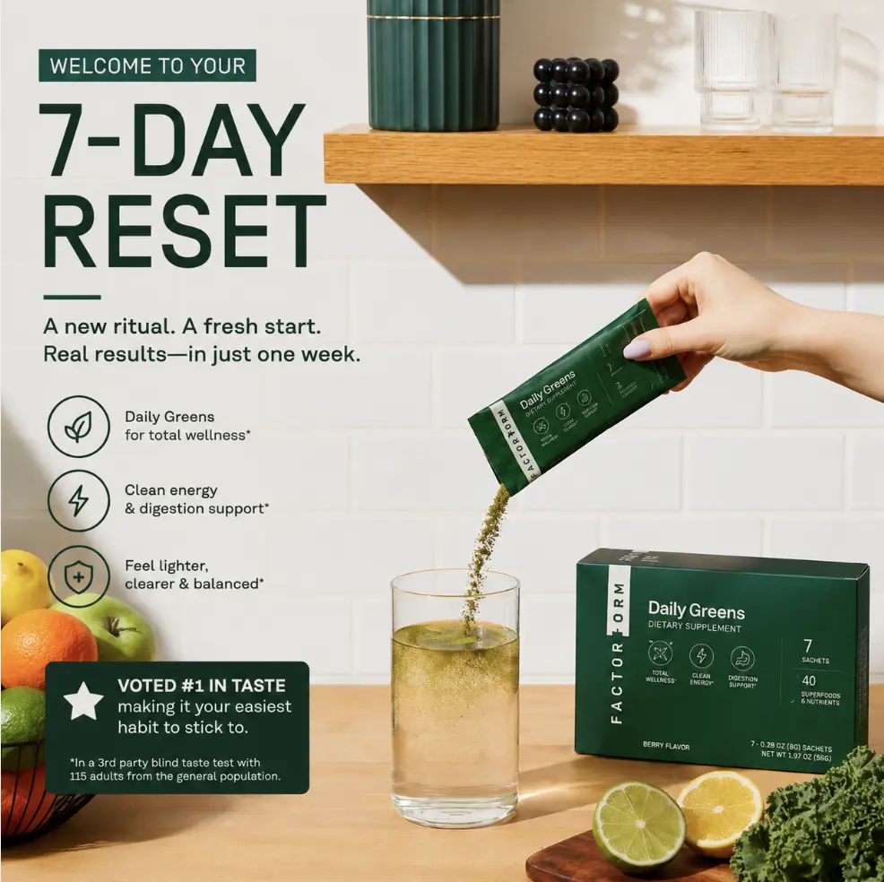 7-Day Health & Wellness Reset Supplement Routine, Factor Form Nutritional Wellness Supplement for Daily Health Support