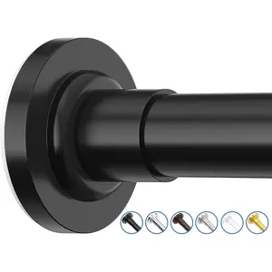 32- 47inch Adjustable Shower Curtain Rod, Spring Tension Shower Curtain Rod Stainless Steel Telescopic Shower Curtain Rod Suitable for Bathroom, No Drilling Required, Non-Slip, Rust-Resistant, Black