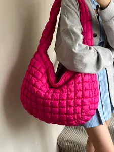 Ladies' Shoulder Bag, Fashionable Retro Quilted Design, Large Capacity Autumn Winter Style, Versatile Travel Commuting Accessory, Commuter Crossbody Bag, Crossbody Puffy Bag