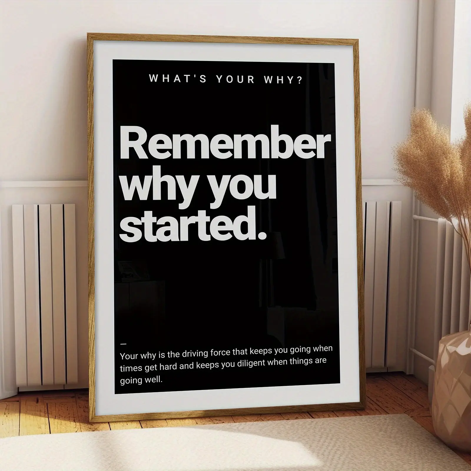 "Remember Why You Started" Industrial Artistic Motivational Canvas Poster - Black & White Quote Print, Multi-Size , Decor Inspo Gift For Entrepreneurs, Wardrobe Accent, Kid Room Office Supply, Scratch Resistant,wall