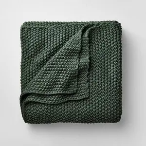 Casaluna Knit Blanket Acrylic Sweater Dark Teal Relaxing Throw Full/Queen