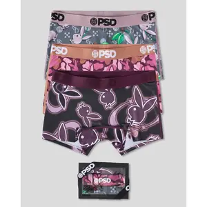 PSD Womens Playboy Tumble Boy Short Underwear 3 Pack Boxed Gift Set - Comfortable, Breathable, Ultra-Light Fabric