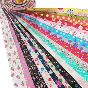 Assorted 20 Yards Grosgrain Ribbon Bow Daisy Butterfly Cake Love Heart Dots Flower Rose Smile  Craft  Packing Hair Bow Accessory