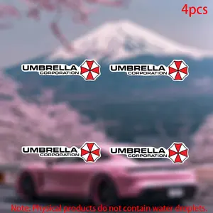 4pcs-Umbrella Corporation logo Sticker-car stickers for doors, windows, laptops, luggage, furniture and bumpers-durable adhesive vinyl material
