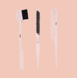 L'ANGE HAIR - Carbon Fiber Comb Set -Three-Piece Precision Styling, Blush, Hair Tools, Edge Lift Brush, Detangling Hairbrush