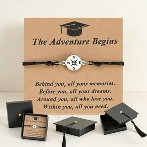 2026 Graduation Gifts for Her/Him - Adjustable Bracelet Comes in Cap Box with Quote Cards - for High School/College/Middle School Grads Dreams Compass
