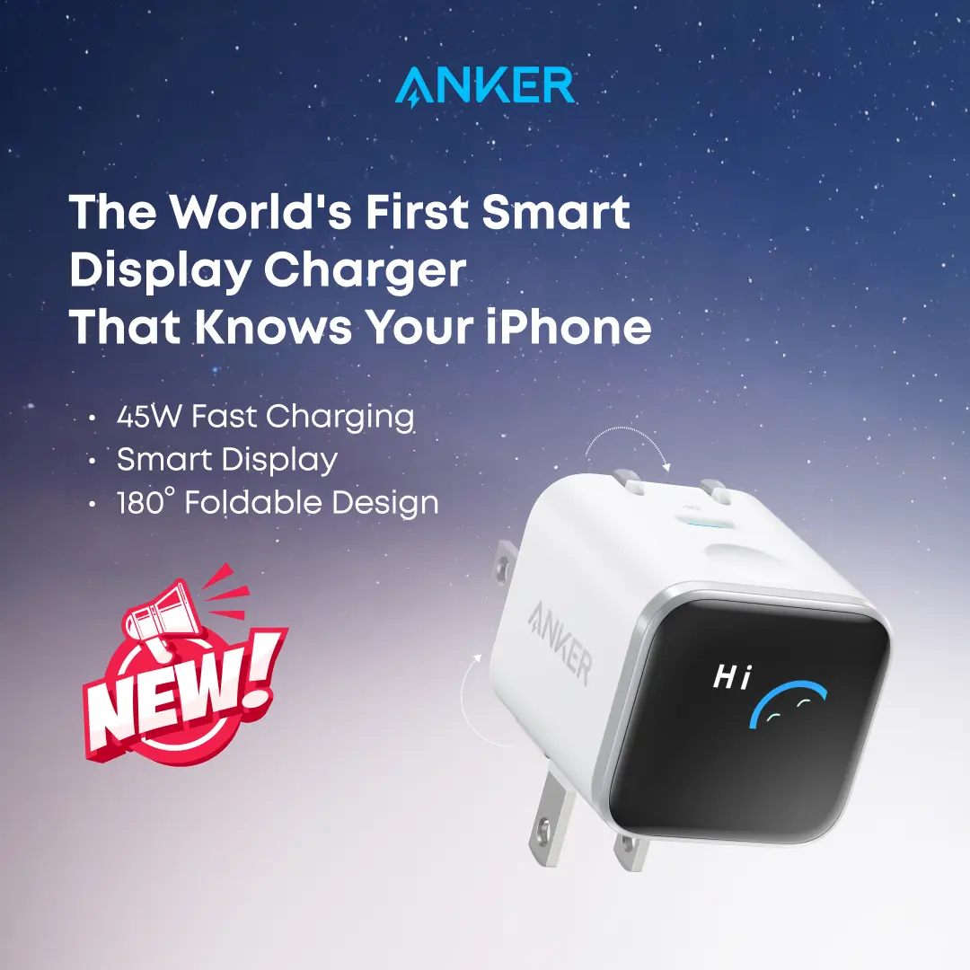 【Perfect Charger for iphone】Anker 45W Fast Charging USBC Charger with LED Display, Fast Charging Block  for iPhone 17/16/15 Series, MacBook, Apple , Safe & Compact Power Adapter for Apple Devices,summerwins,FathersDayGift，#DealsForYouDays