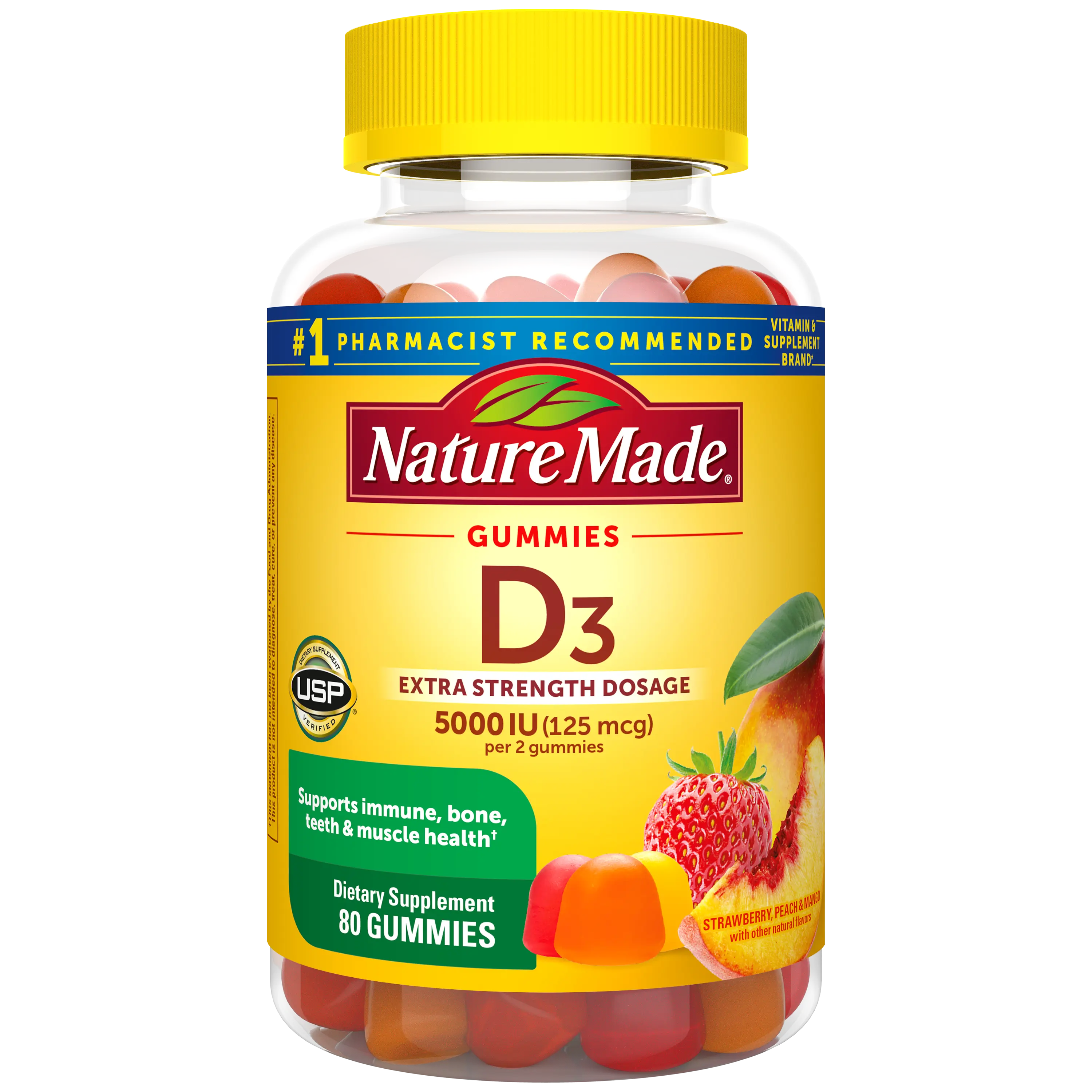 Vitamin D Extra Strength 5000 IU (125 mcg) Gummies