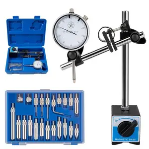 Precision Dial Indicator Set 0-1" x 0.001" with Strong Magnetic Base - Imperial Dial Test Indicator Kit with Stand & Probes for Machining & Auto Repair