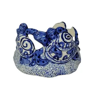 Turtle Pillar Candle Holder - By Diane Artware