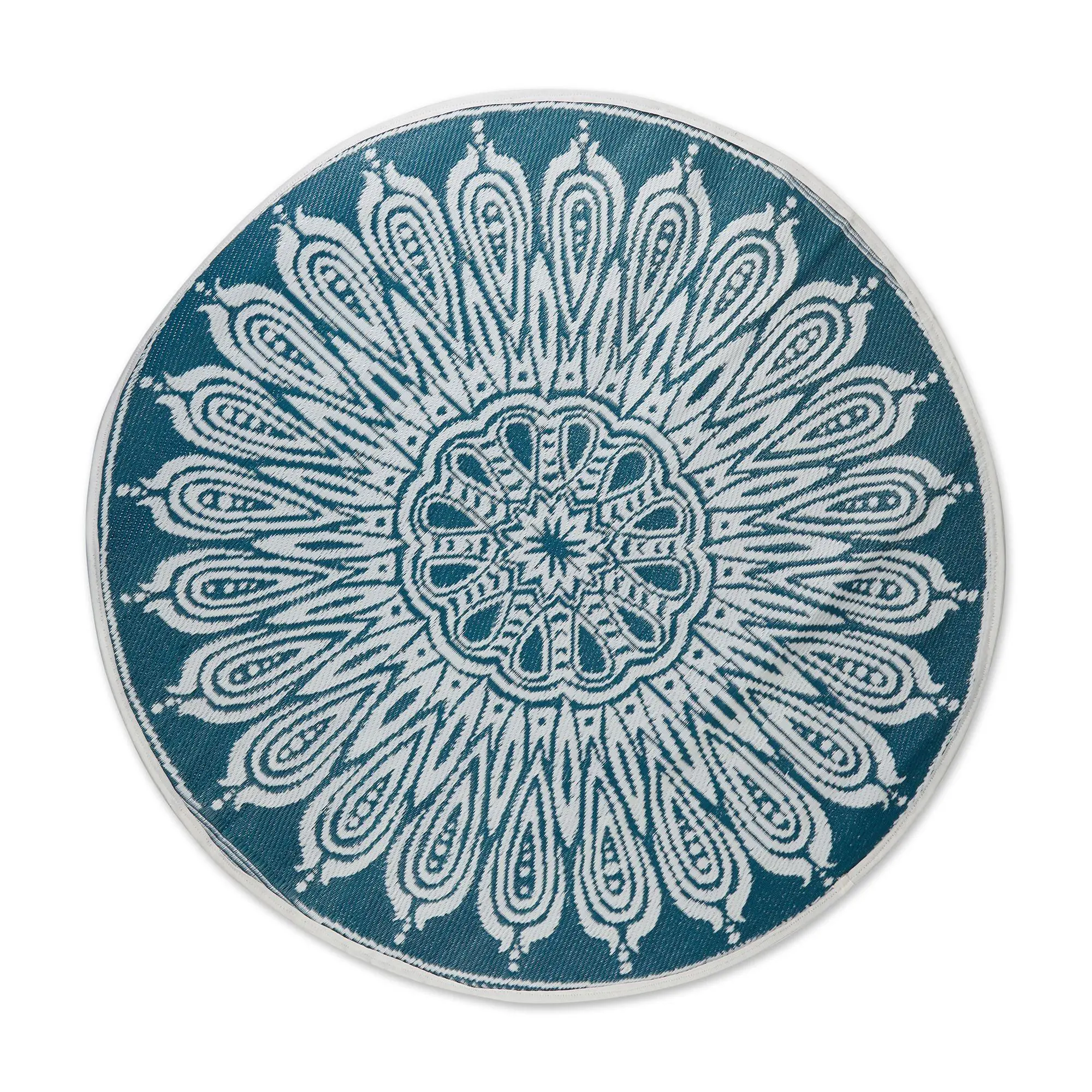 Design Imports Reversible Sunflower Outdoor Rug5' Round