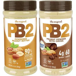 PB2 Powdered Peanut Butter Bundle, Keto Diet, Gluten Free, Mix in Protein Shakes & Smoothies, Low Carb, Original Peanut Butter & Peanut Butter Cocoa Flavors (2 Jars - 6.5 Oz Each)