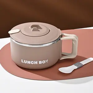 304 Stainless Steel Noodle Bowl 1200ML/40.6oz with Lid, Large Capacity Salad Soup Bowl, Portable Kitchen Utensil, Durable Food Container