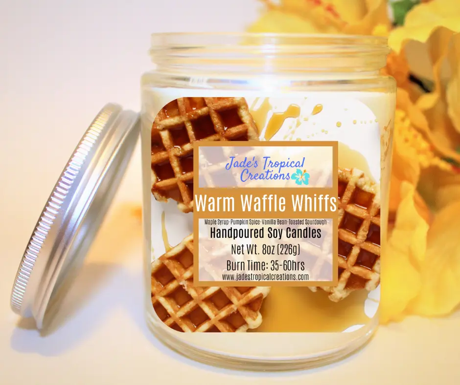 Waffle Candle, Warm Waffle Whiffs, Fall Candles, Food Candle, Gift For Her, Pumpkin Spice, Birthday Gift, Autumn Decor