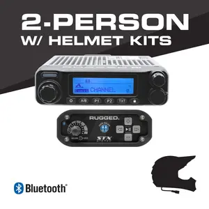 Rugged Radio 2 Person - STX STEREO Complete Communication Intercom System - with STX STEREO Helmet Kits