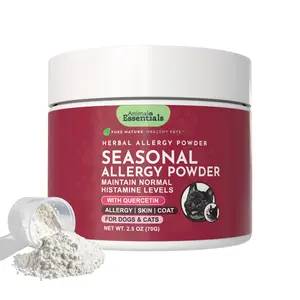 Seasonal Allergy Powder + Quercetin - Dog Allergy Supplement with Bromelain - Immune & Skin Support for Dogs & Cats
